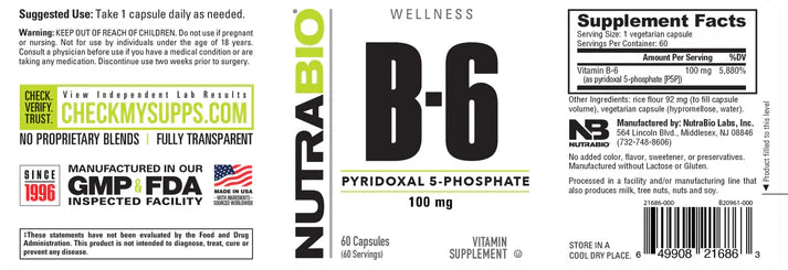 Vitamin B-6 P5P (100mg) 60 Capsules
