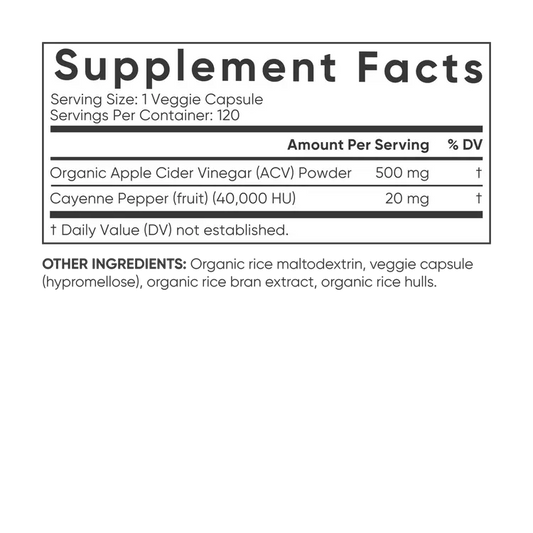 Apple Cider Vinegar 520mg (120 veggie capsules)