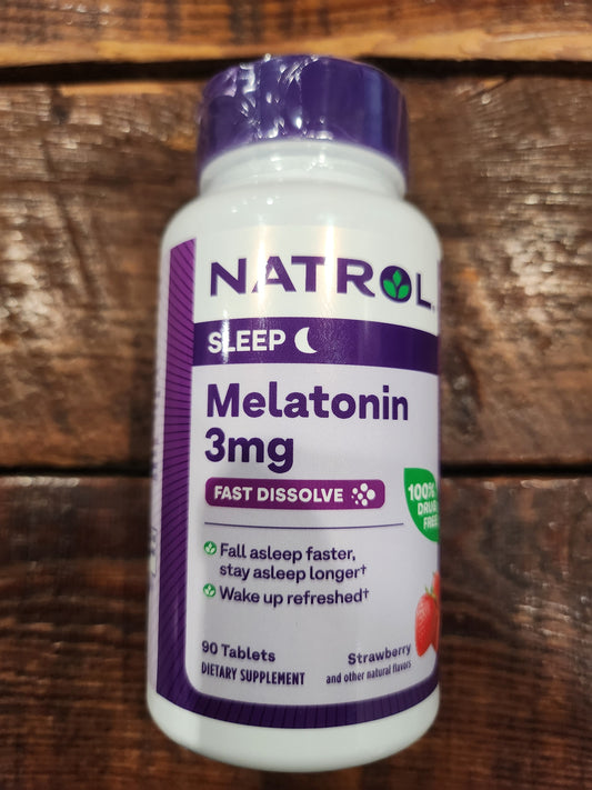 Natrol Melatonin 3mg 90 Chewable Tablets Strawberry Flavor