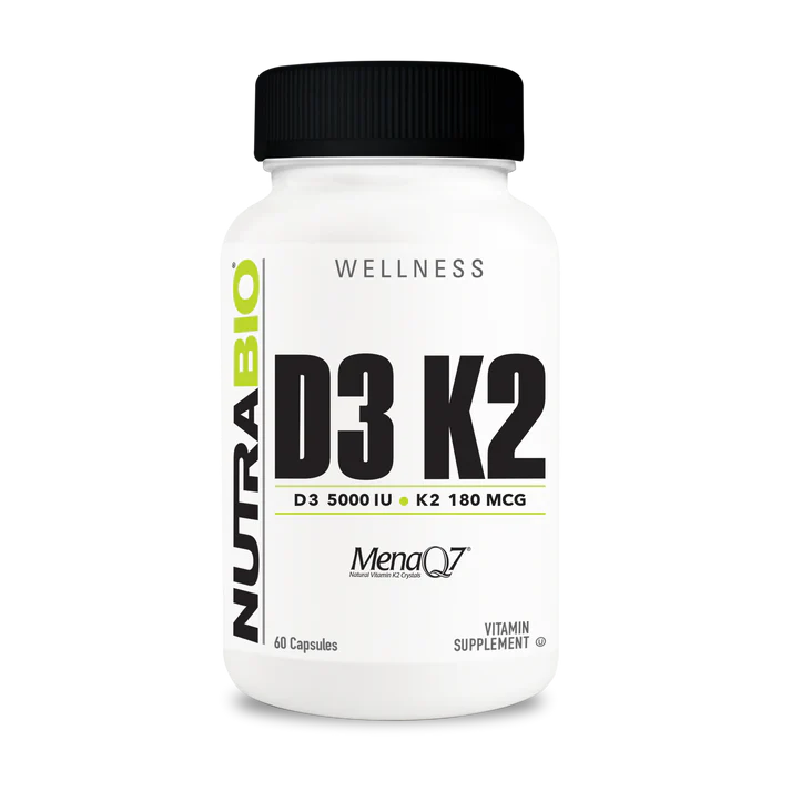 Vitamin D3 K2 (5000 IU D3, 180 MCG K2) 60 Capsules