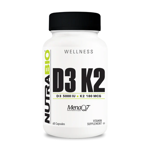 Vitamin D3 K2 (5000 IU D3, 180 MCG K2) 60 Capsules