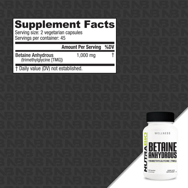 TMG (Betaine Anhydrous) (500mg) 90 Capsules