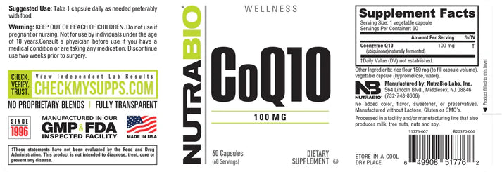 CoQ10 (100mg) 60 Capsules