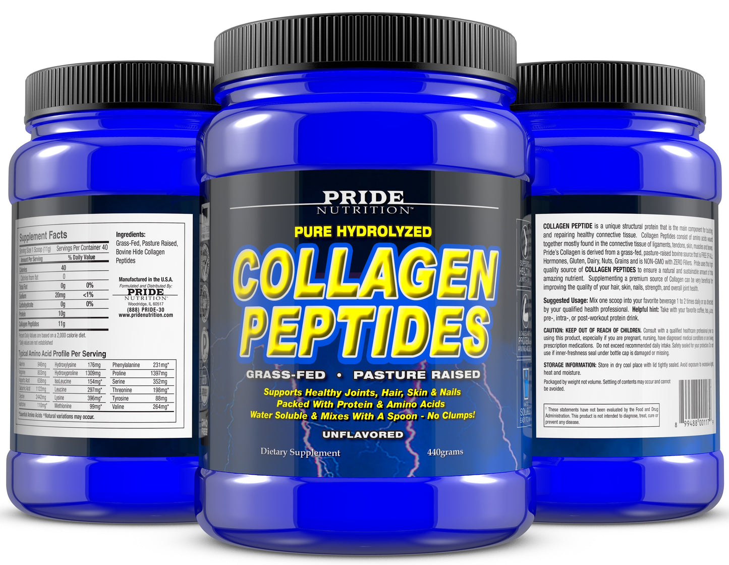 #1 Collagen Peptides Grass Fed Pasture Raised Unflavored Powder (For Youthful Skin, Healthier Hair, Joint Repair and Stronger Nails)